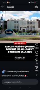 Sancor productos alimenticios tambien cierra sus puertas