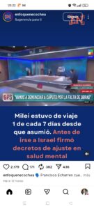 Ajusto y me voy;Milei lleva de viaje 1 cada 7 dias, desde que asumio