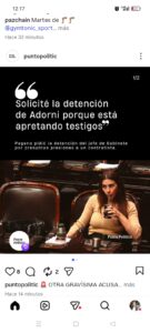 Pagano quiere preso a Adorni. Solicito su detención por extorsiónar a testigos.