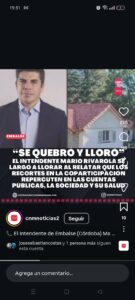 Se quebró emocionalmente un intendente de Córdoba al describir la realidad de su municipio